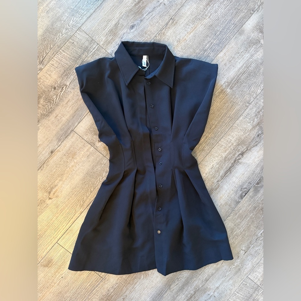 Glam Black Button-Up Shirt